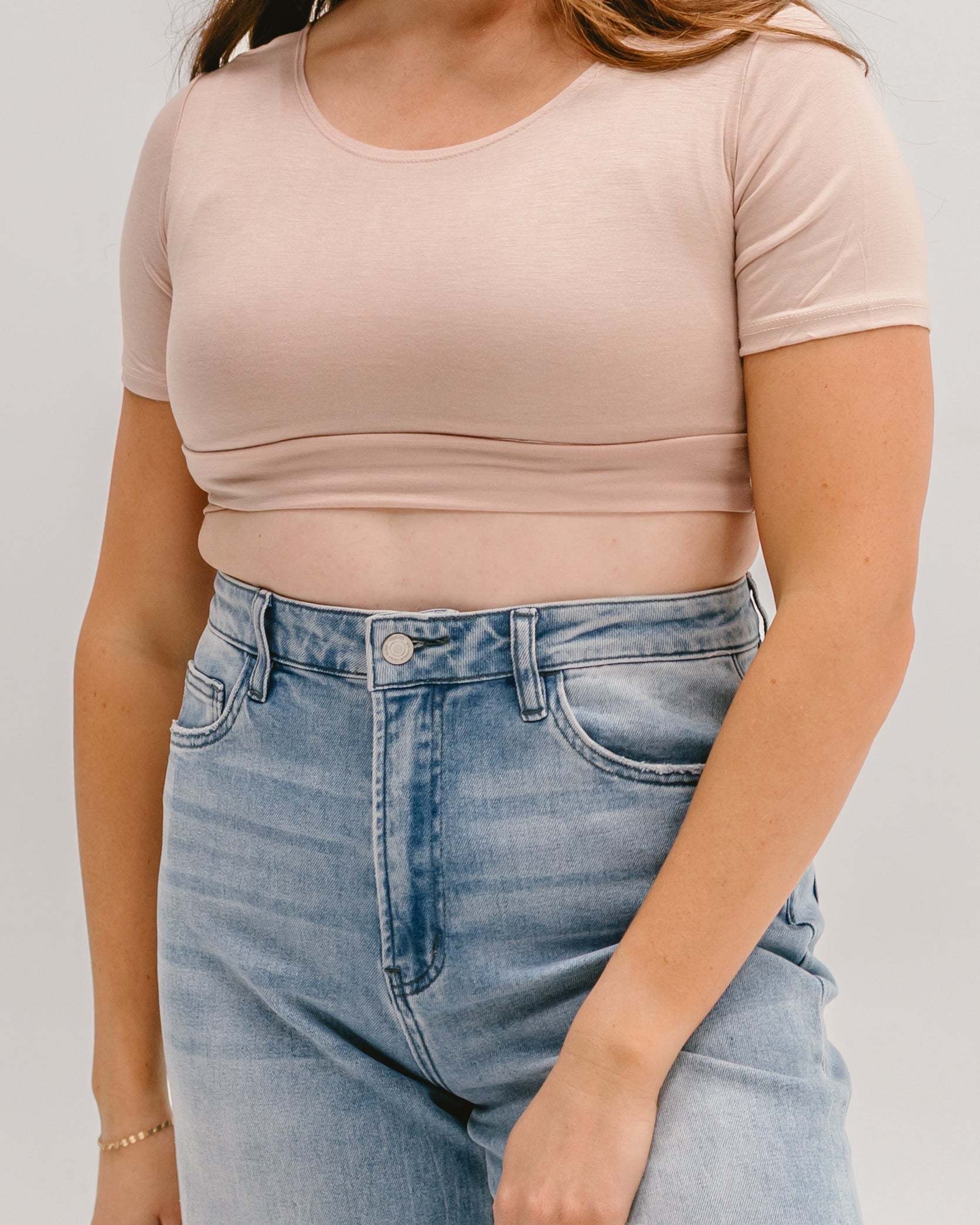 HALFTEE Layering Fashions Classic Boyfriend Halftee — product on model