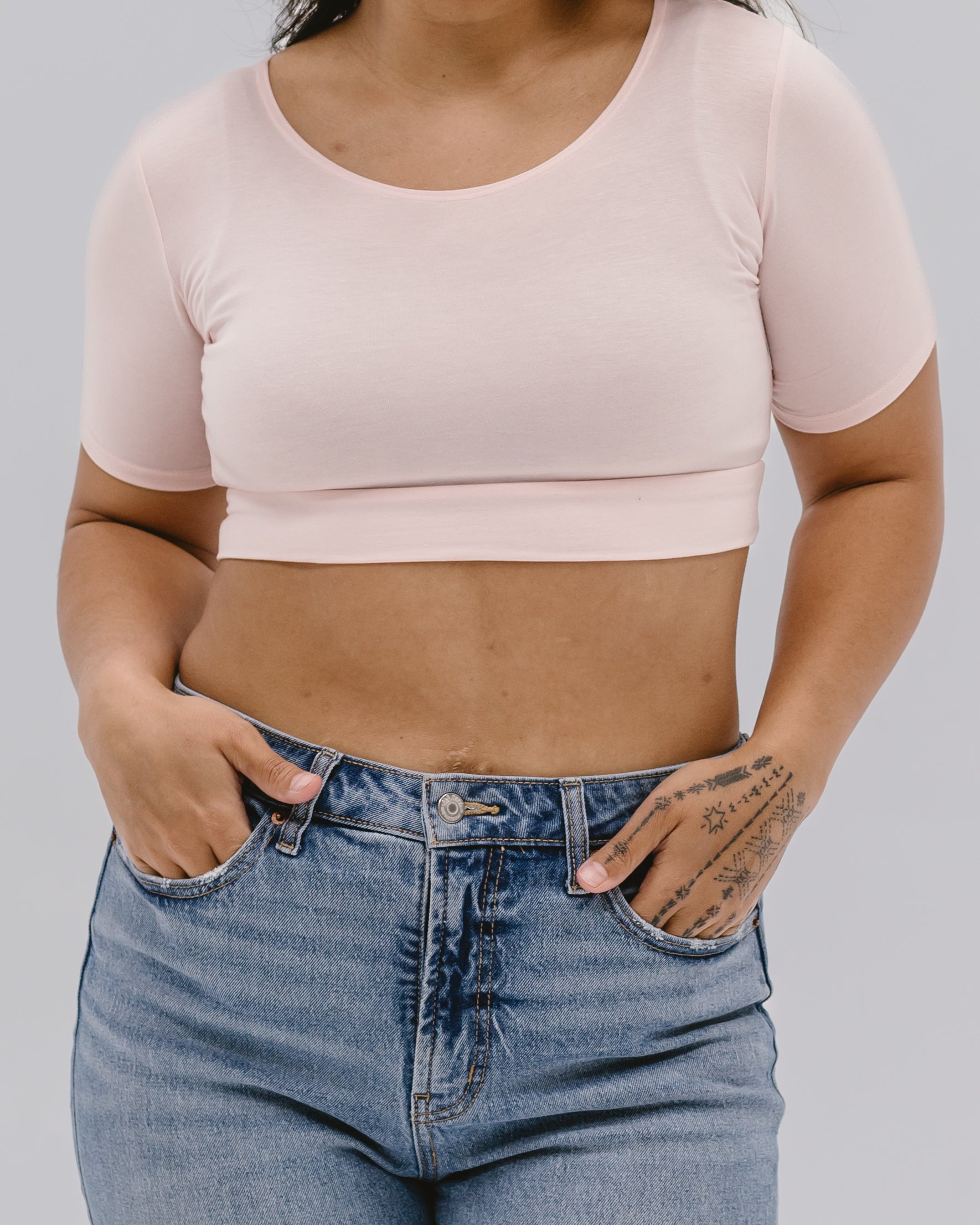 HALFTEE Layering Fashions Classic Boyfriend Halftee — construction detail