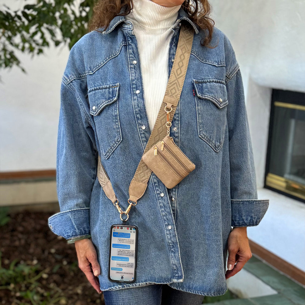 SaveTheGirls Clip & Go Strap w/Zippered Pouch Classic — lifestyle context