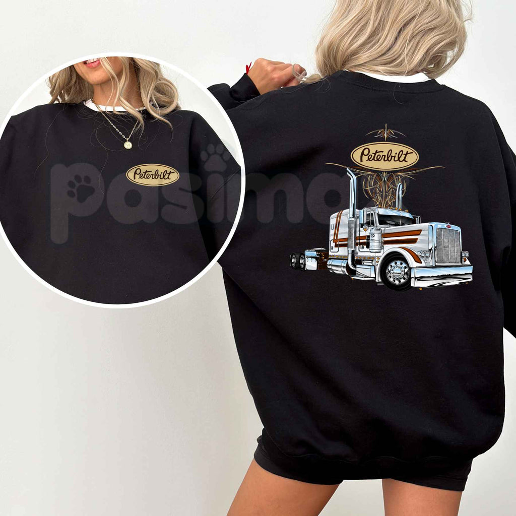 Classic Peterbilt Truck Sweatshirt | Vintage Diesel Graphic Crewneck