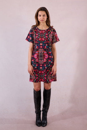 Claudia Floral Short Sleeve Dress by Molly Bracken