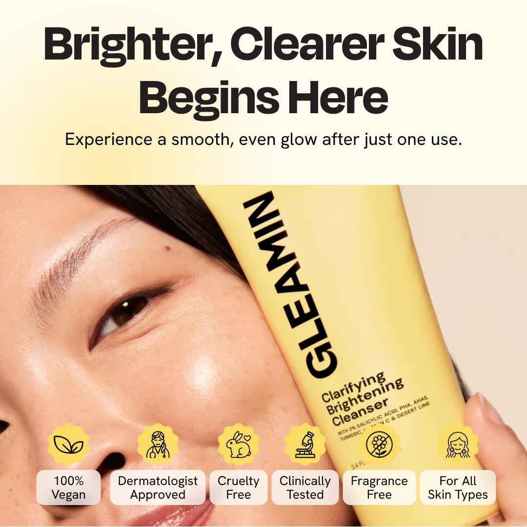 Gleamin Clarifying Brightening Cleanser — multi-active daily face wash