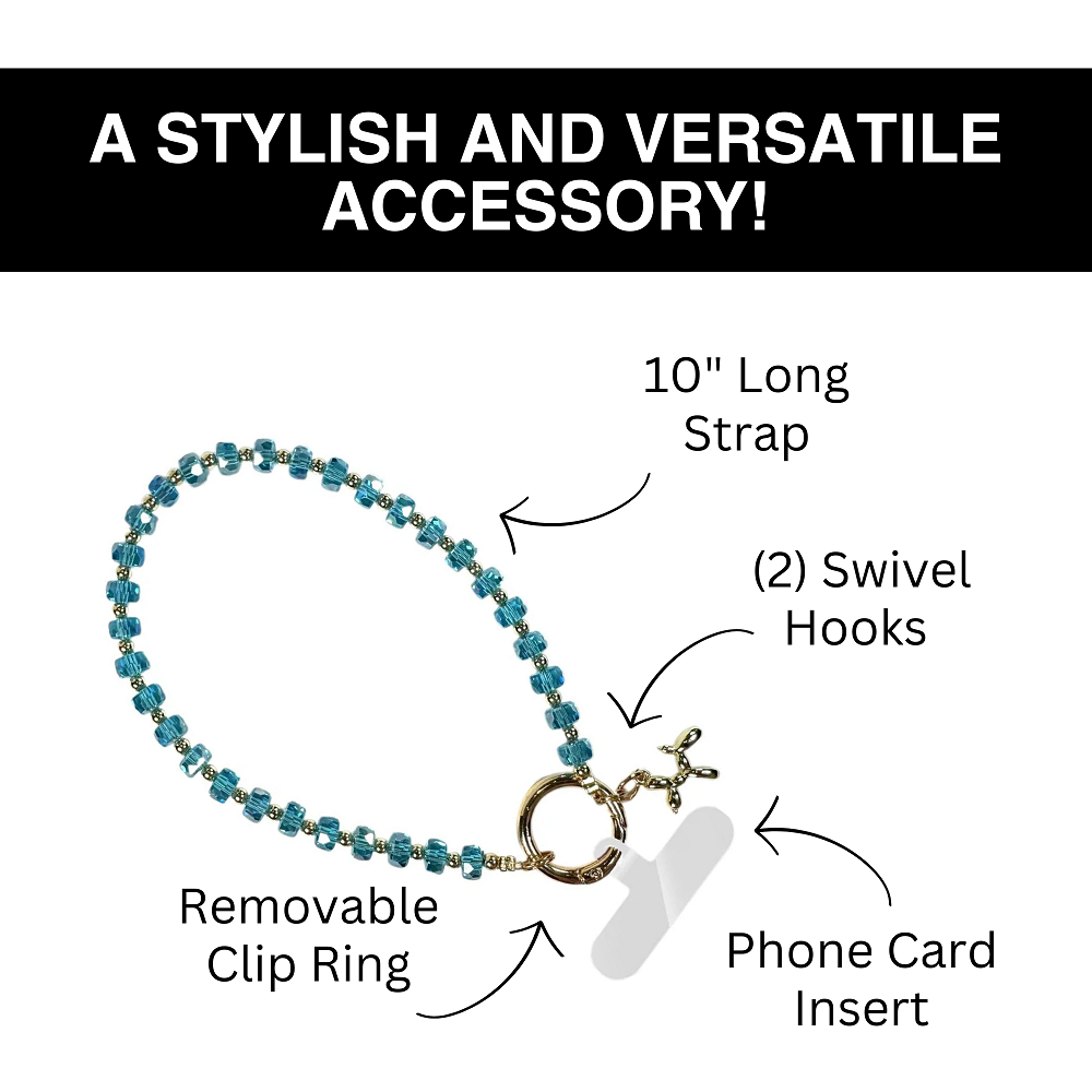 SaveTheGirls Clip & Go Beaded Wristlet Bedazzled Collection — back view