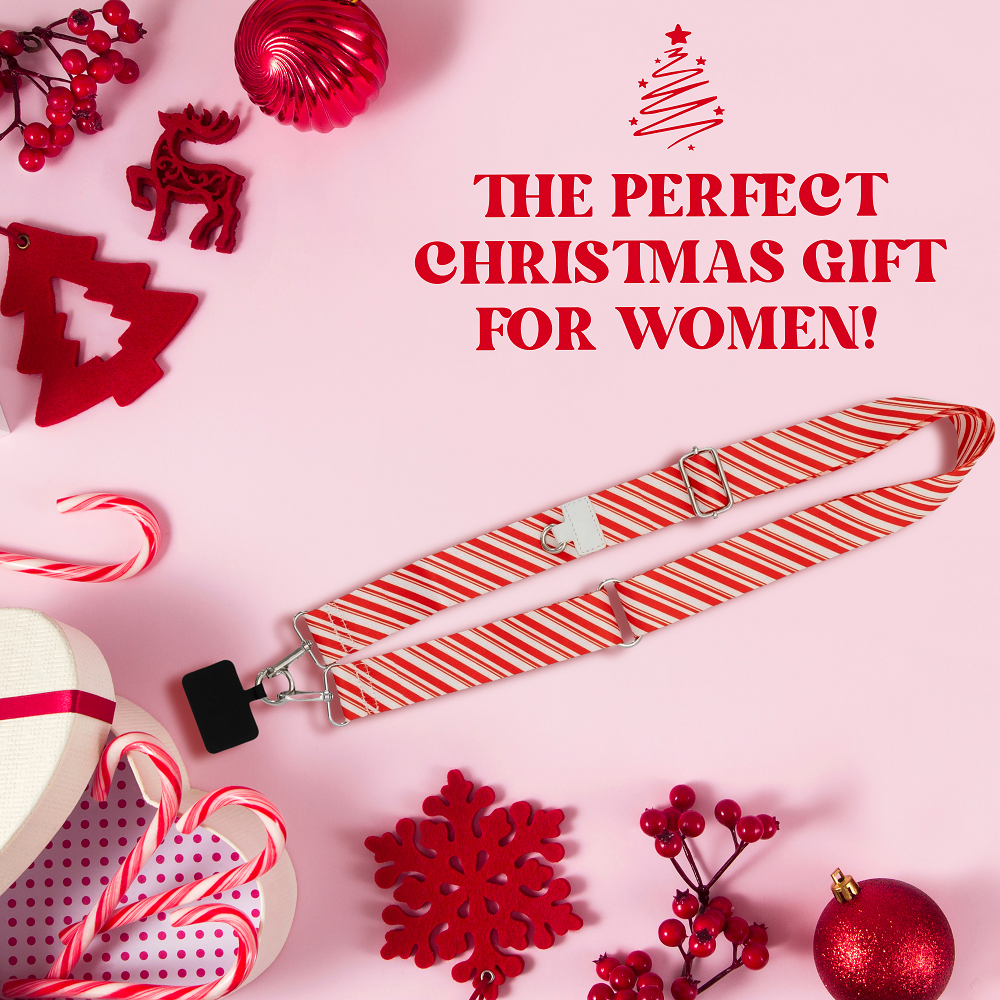 SaveTheGirls Clip & Go Strap Christmas — in-use photo