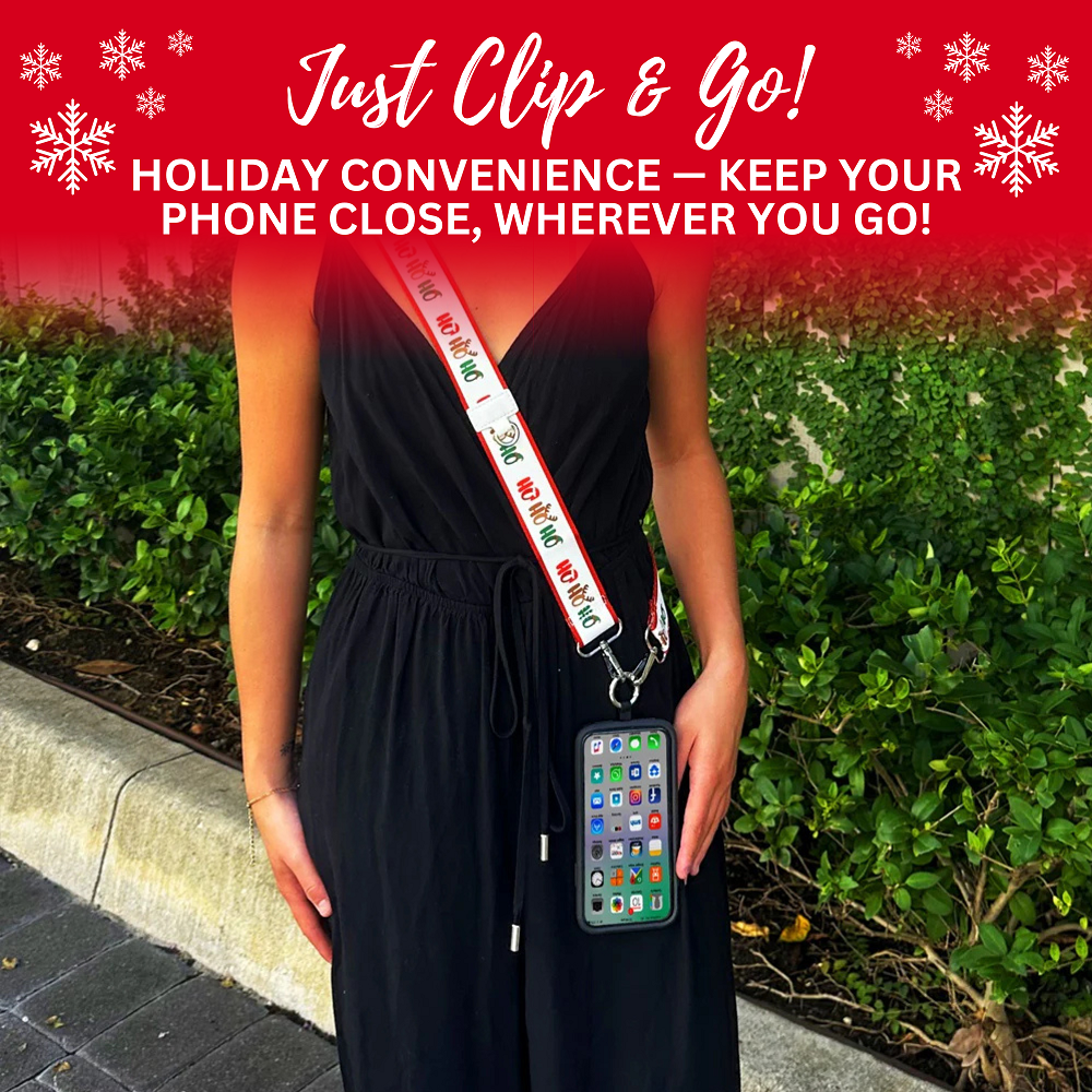 SaveTheGirls Clip & Go Strap Christmas — product on model
