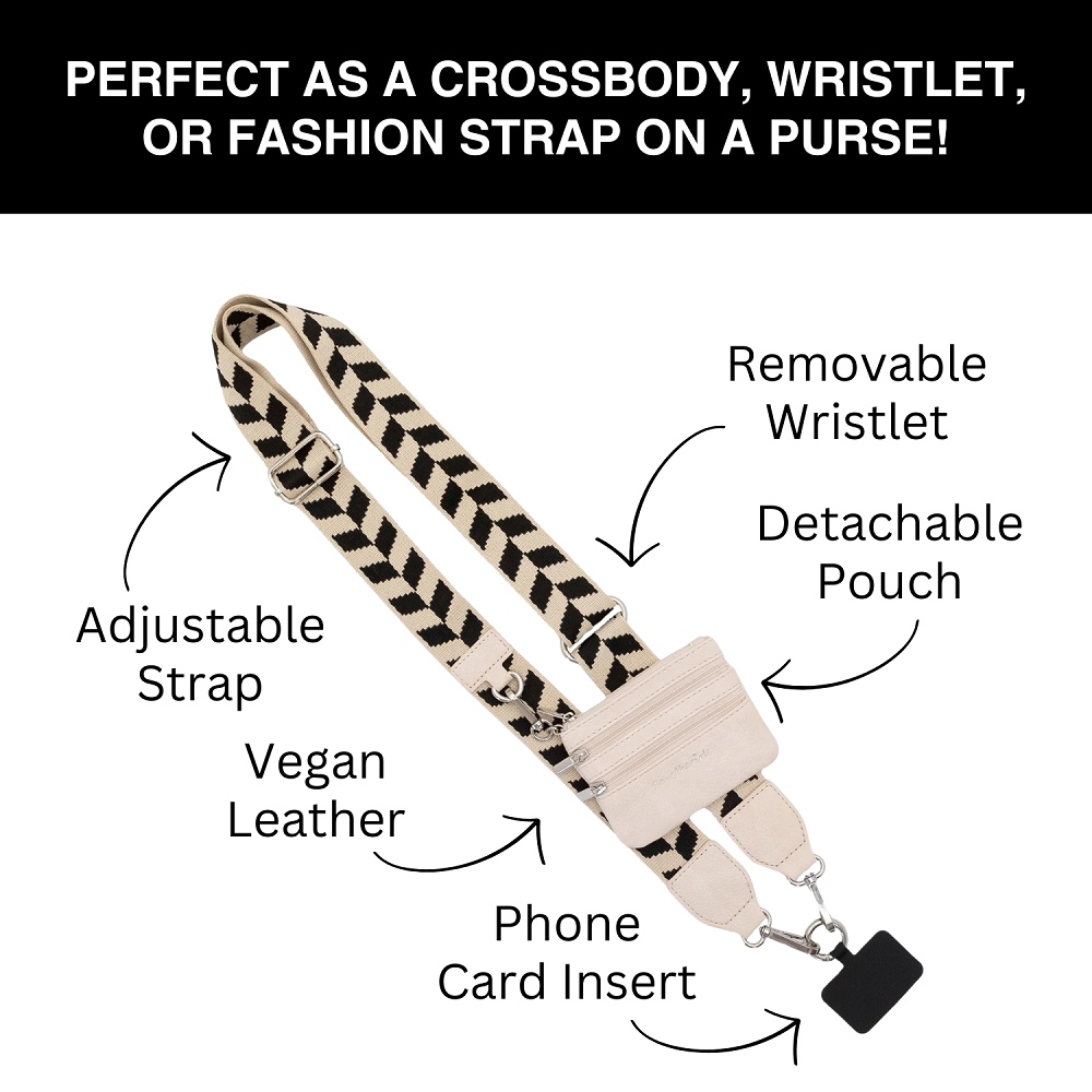 SaveTheGirls Clip & Go Strap w/Zippered Pouch Chevron — packaging