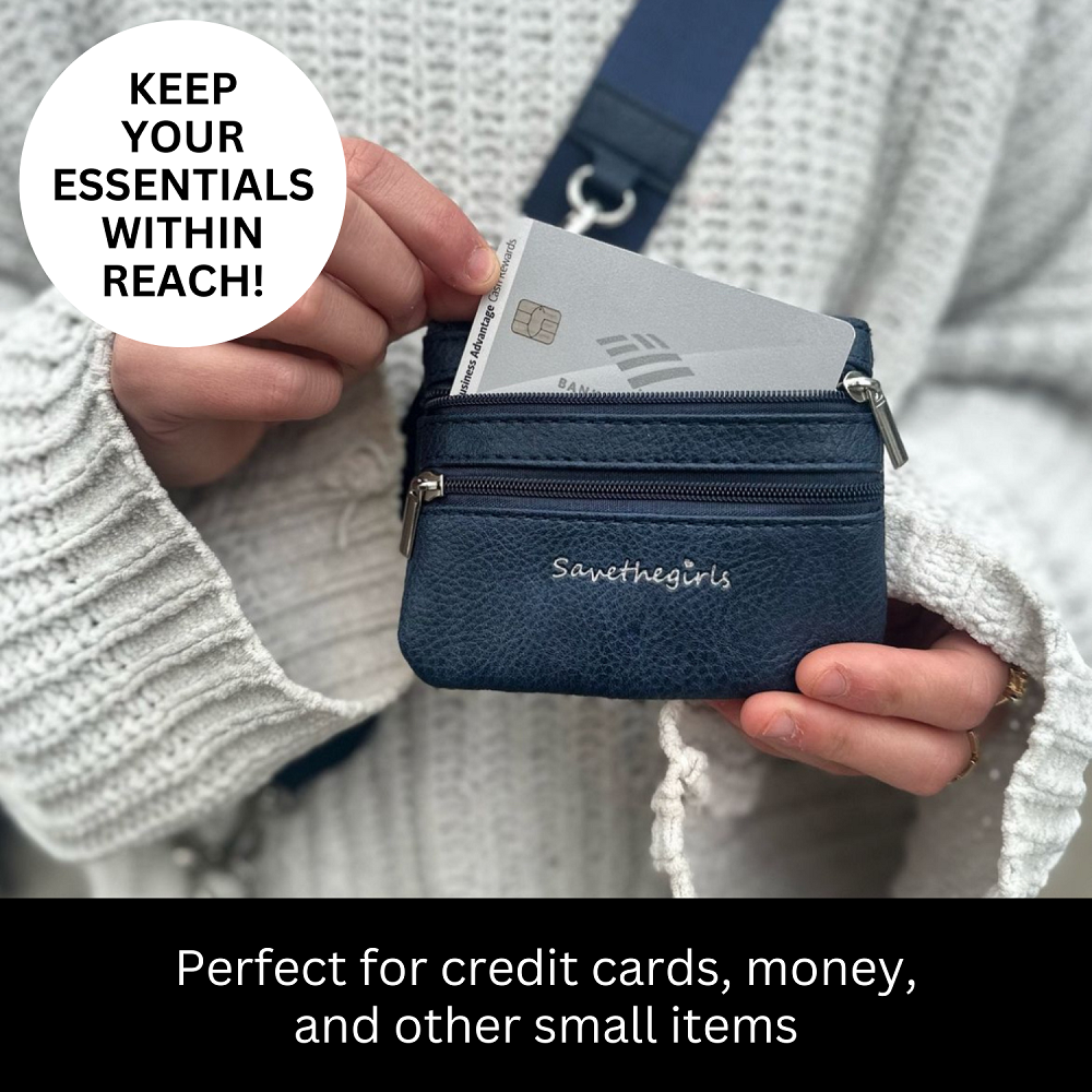 SaveTheGirls Clip & Go Strap w/Zippered Pouch Chevron — color detail