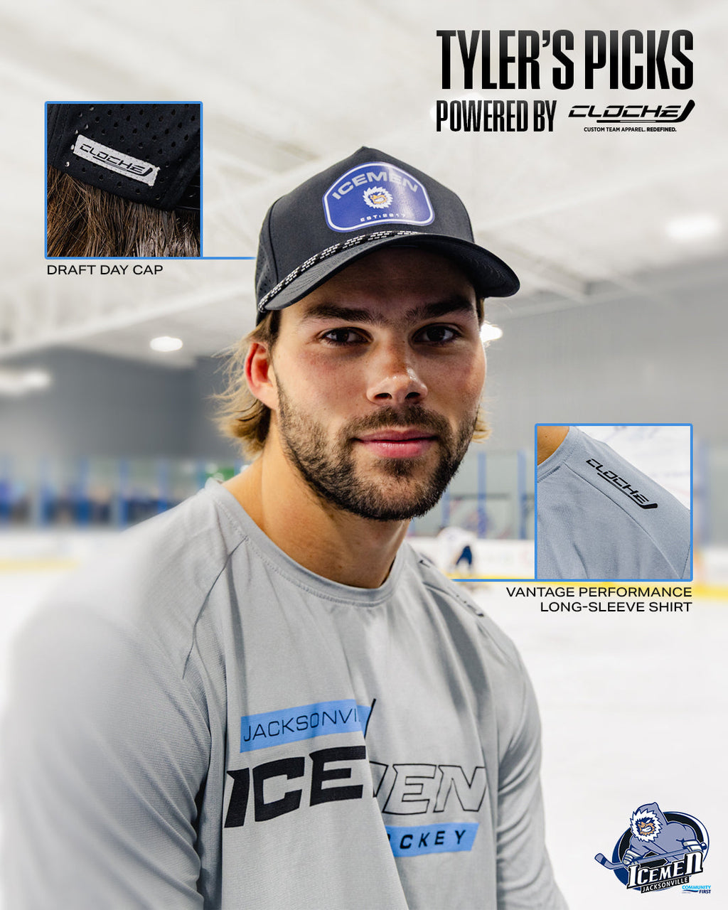 Cloche Hockey Vantage Performance Long-Sleeve Shirt — detail shot 10