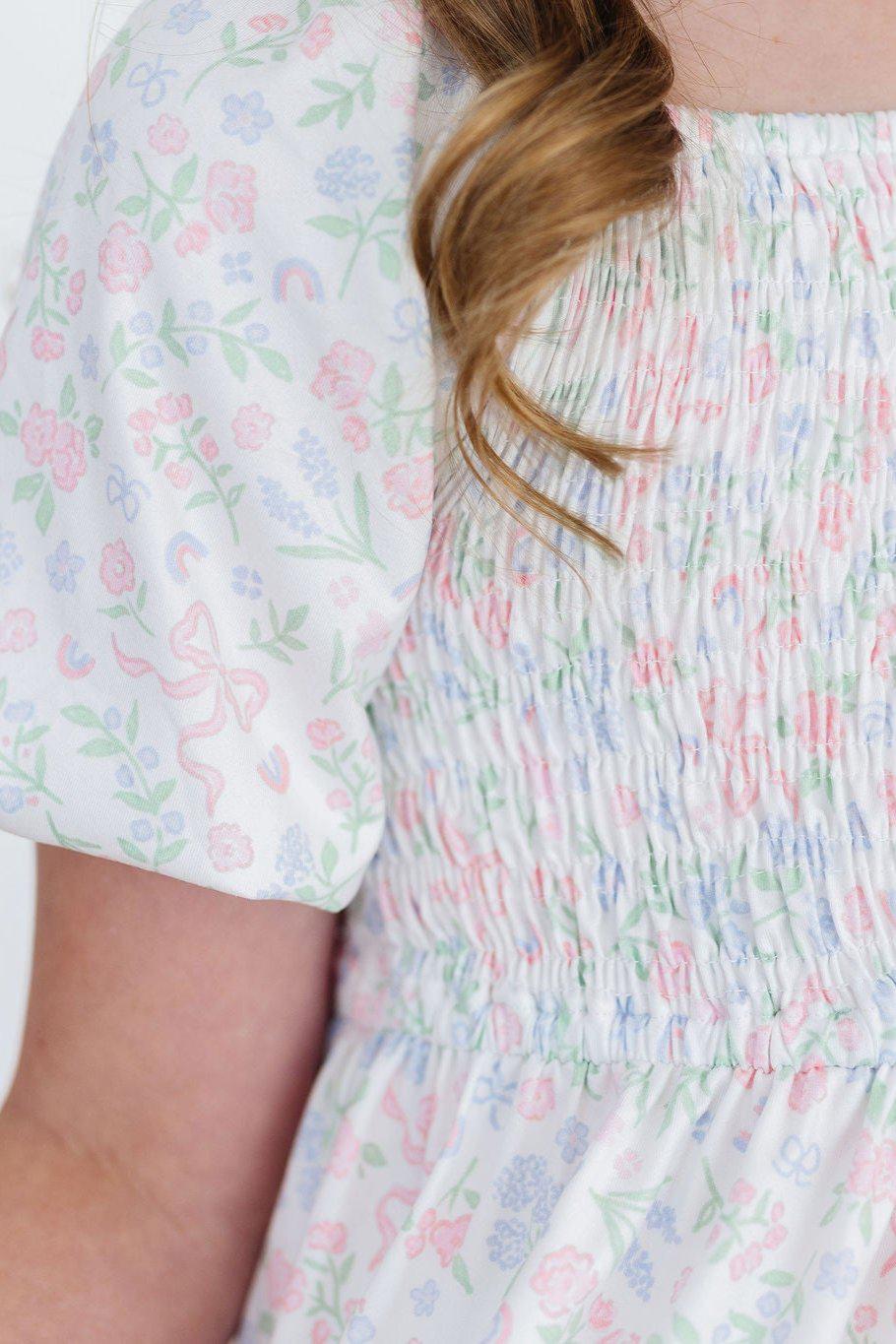 Mila & Rose ® Cloud 9 Smocked Ruffle Dress — detail close-up