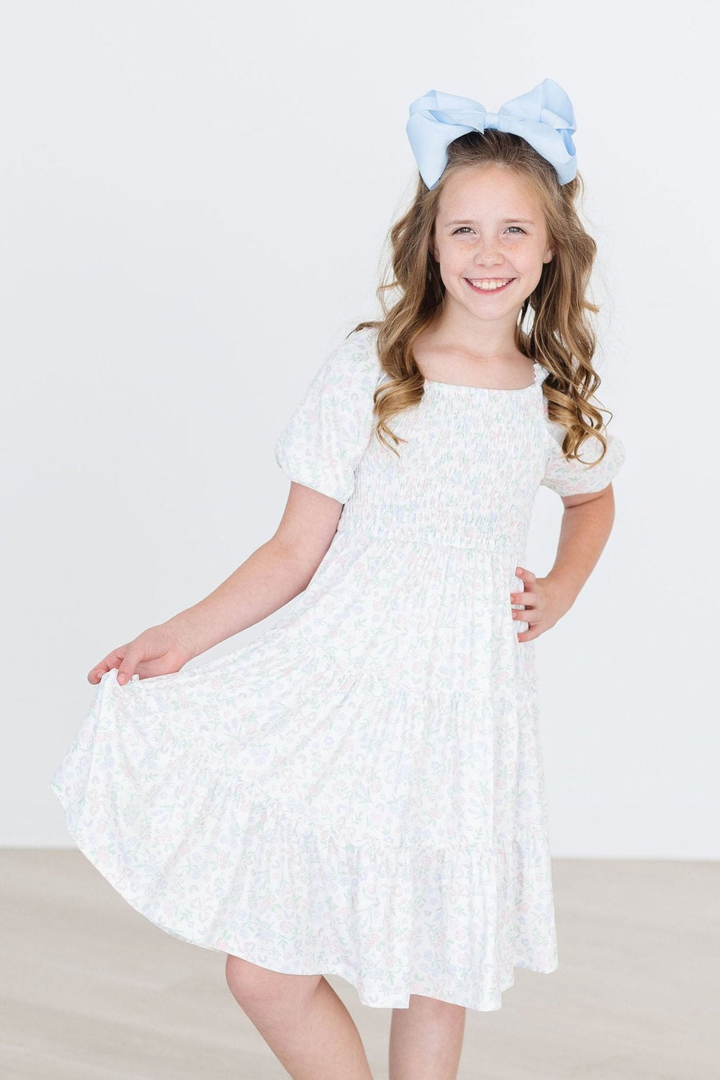 Mila & Rose ® Cloud 9 Smocked Ruffle Dress — lifestyle context