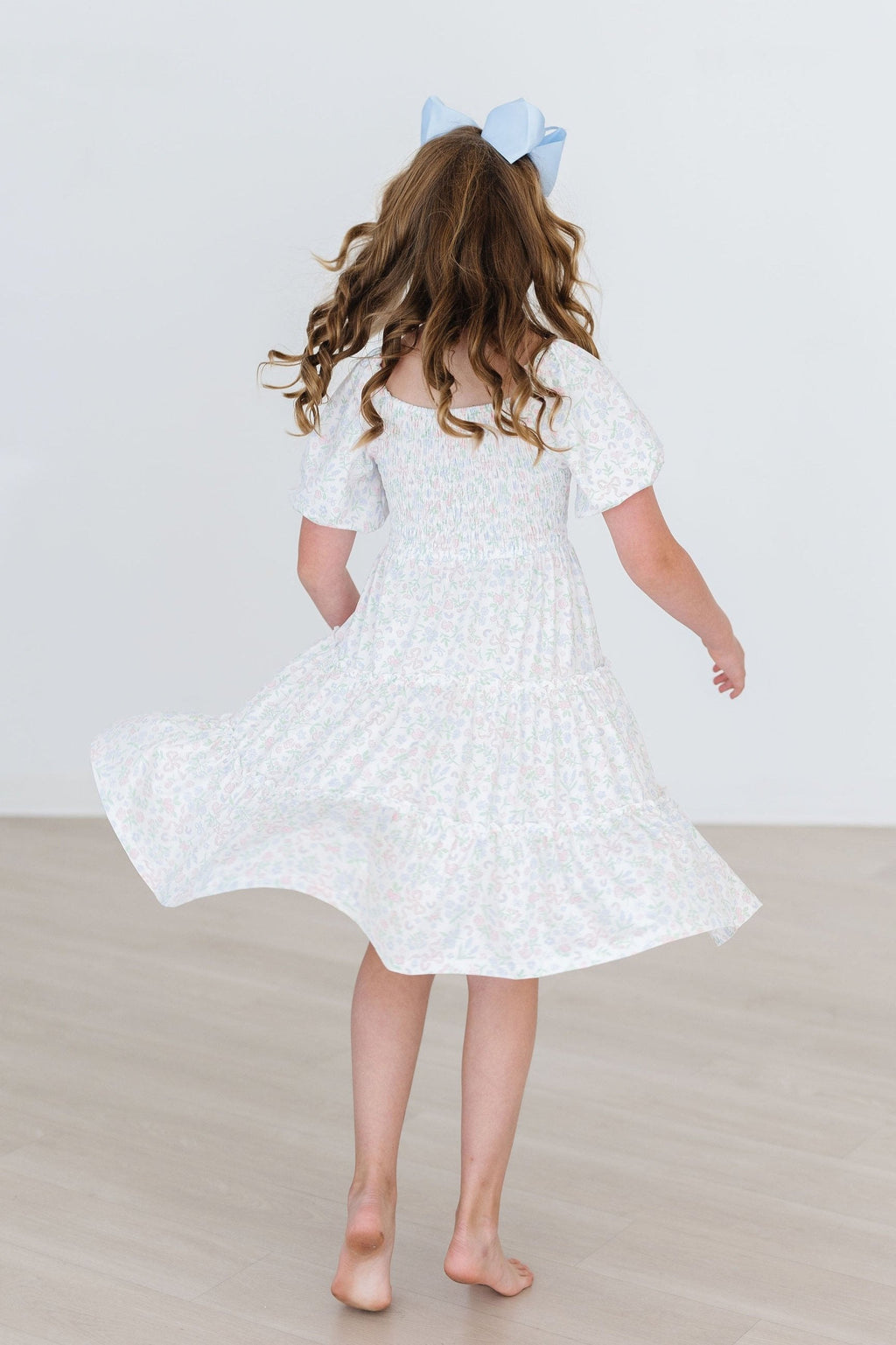 Mila & Rose ® Cloud 9 Smocked Ruffle Dress — in-use photo