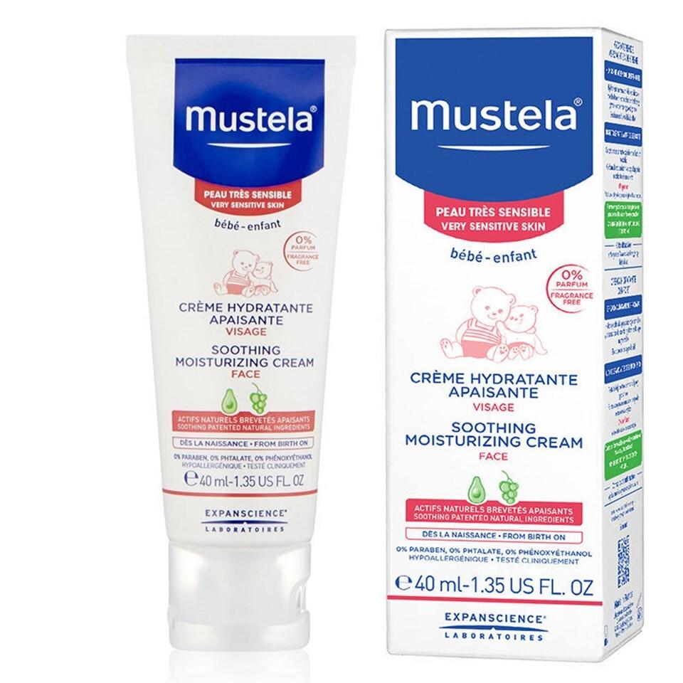 Mustela Baby Moisturizing Cream - Natural, Vegan, Fragrance-Free for Sensitive Skin - 40ml