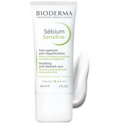 Bioderma Sebium Sensitive 30 Ml - Sensitive Skin Care for Acne-Prone Skin, Hypoallergenic & Fragrance-Free