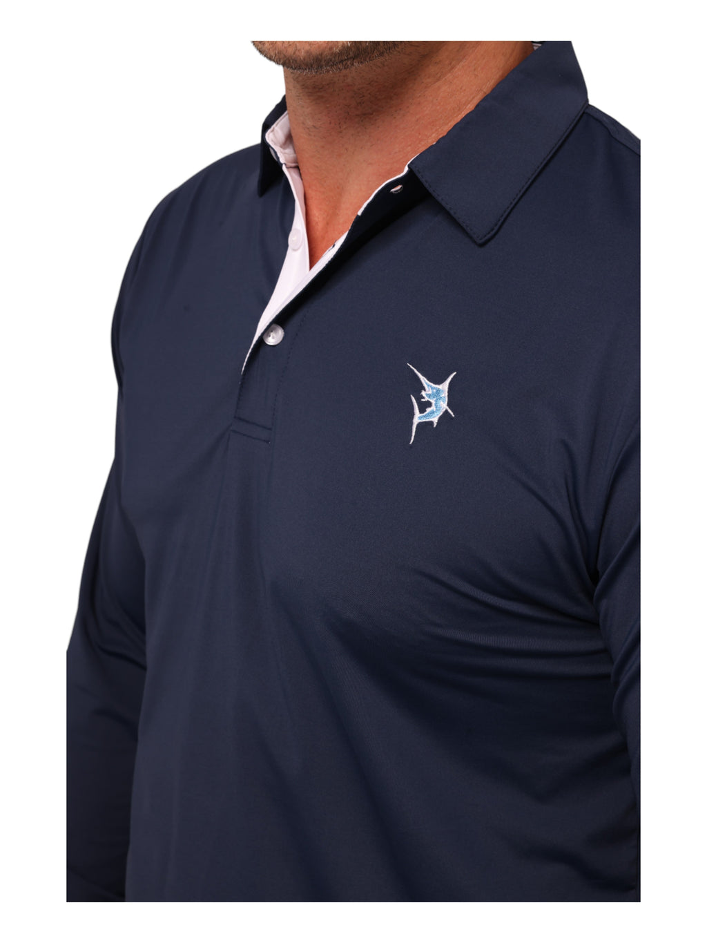 White Water Life Coast Long Sleeve Polo — back view