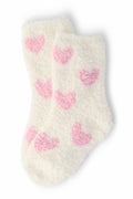 Mila & Rose ® Coconut/Light Pink Heart Cozy Socks — main product shot
