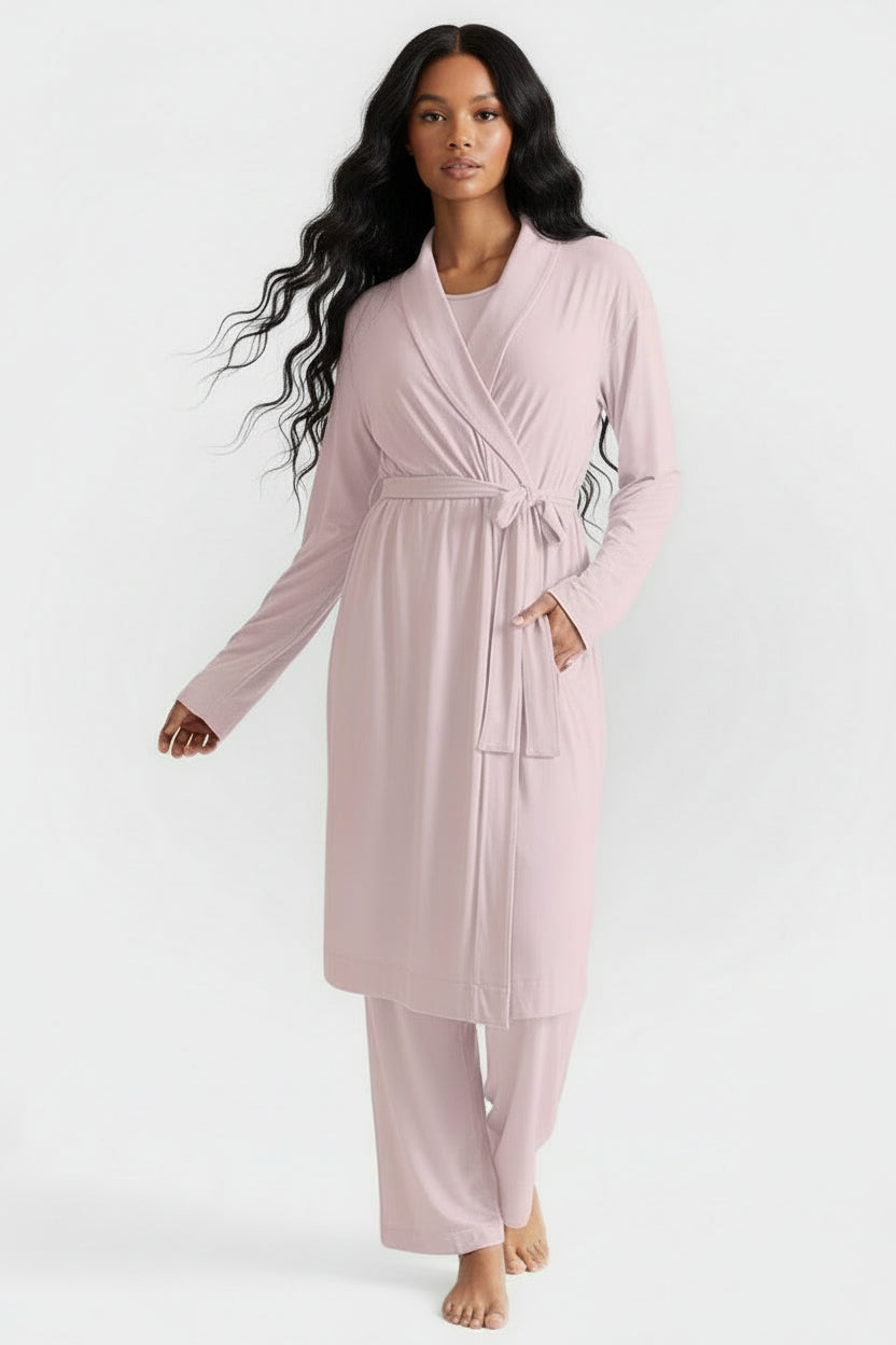 Buki Collagen Lounge Robe - Black — lifestyle context