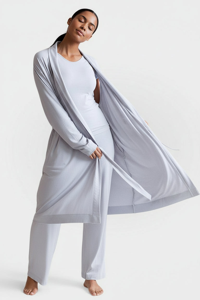 Buki Collagen Lounge Robe - Black — detail close-up