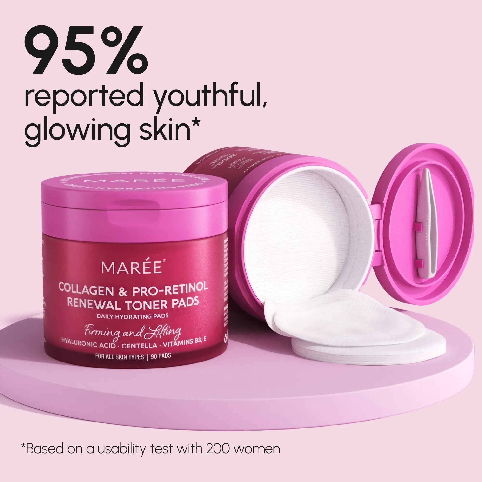 Maree Collagen & Retinol Toner Pads — in-use photo