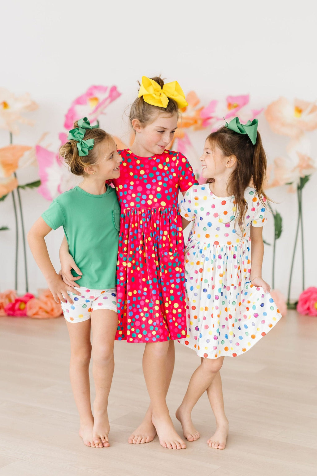 Mila & Rose ® Colorful Dots S/S Pocket Twirl Dress — detail close-up