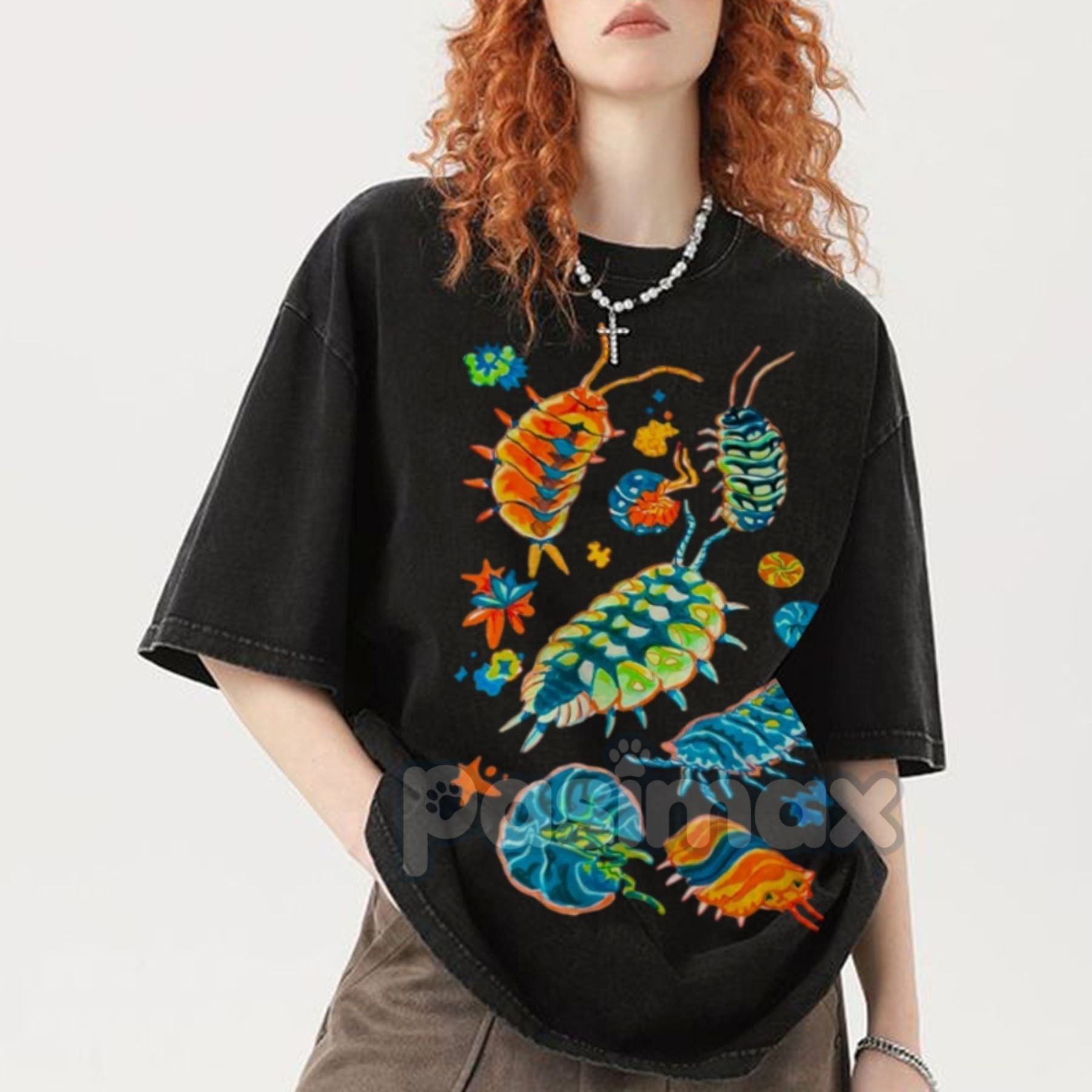 Pasimax Colorful Insects Unisex Vintage Washed Shirt — main product shot