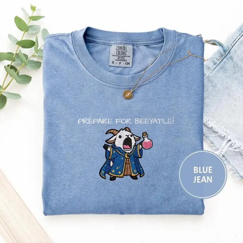 Comfort Colors® Dungeon Crawler Carl Embroidered T-Shirt – Princess Donut "Prepare for Byattle" Premium Stitched Tee, Luxury LitRPG Fan Gift, Cozy Gamer Apparel