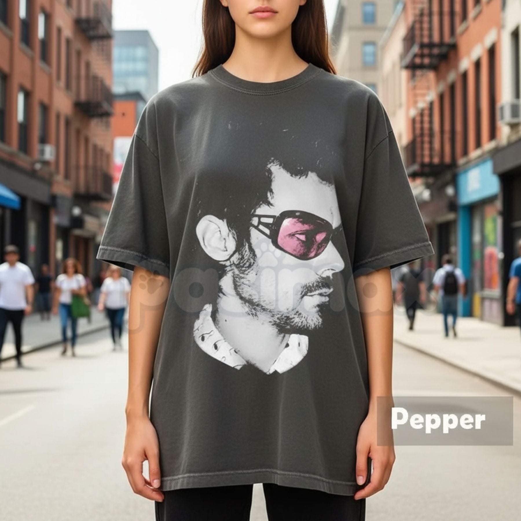 Pasimax Comfort Colors® Harry Disco Ball & Kiss T-Shirt – Retro Music Fan Graphic Tee, Vintage "Big Face" Style Concert Shirt
