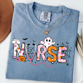 Comfort Colors Spooky Nurse Halloween Shirt