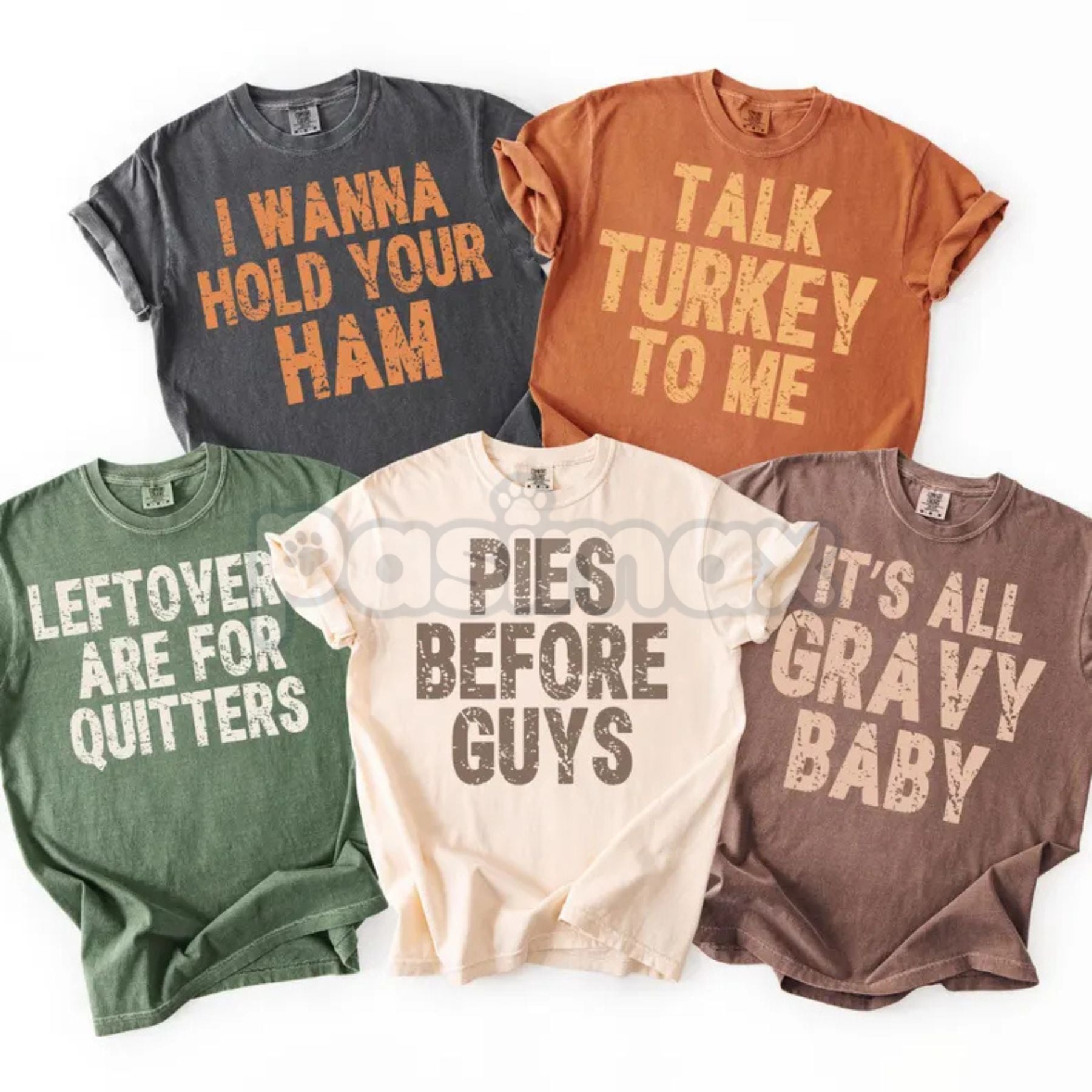 Pasimax Comfort Colors® 'Stuffing Is My Favorite' Funny Thanksgiving T-Shirt – Vintage Distressed Turkey Tee, Foodie Holiday 