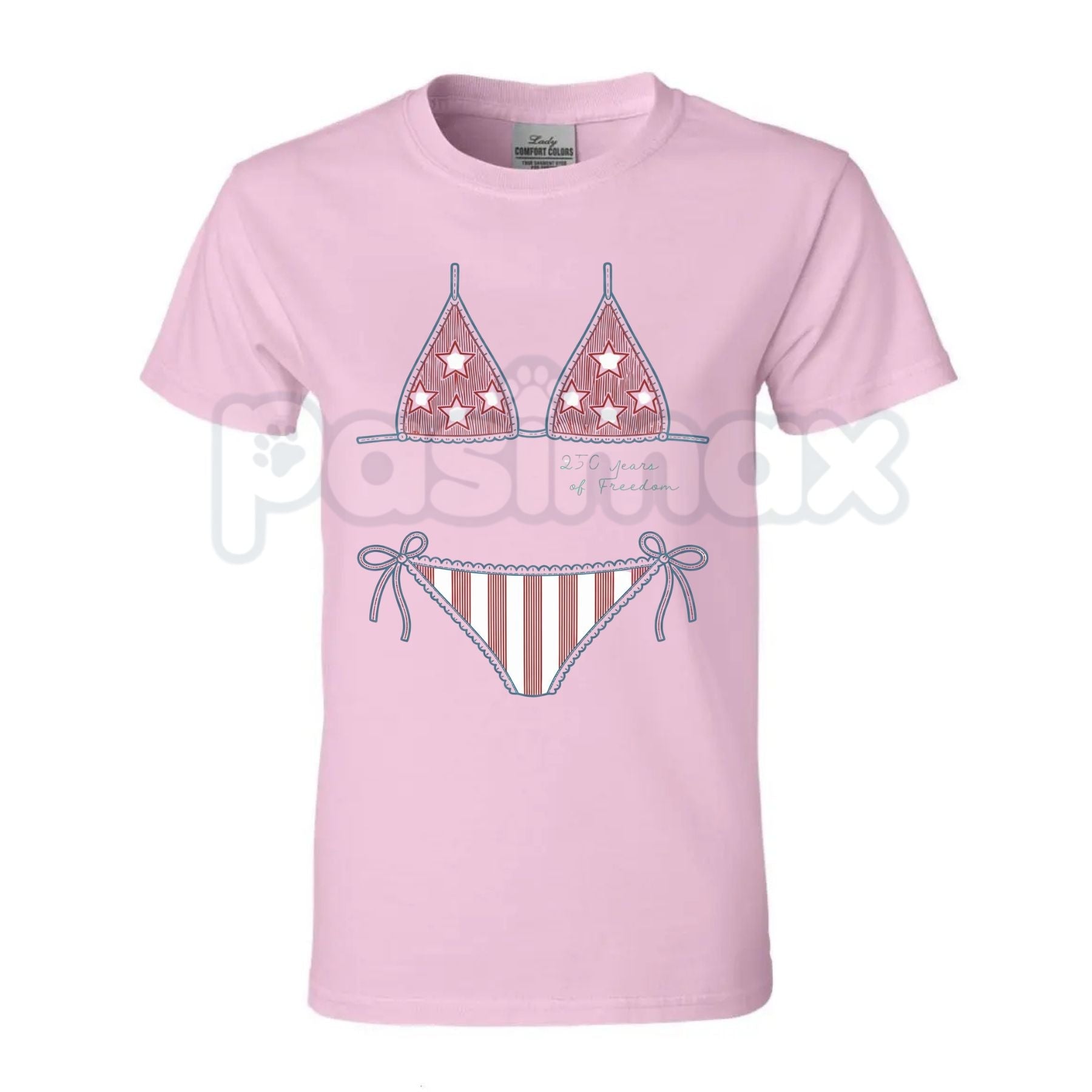 Comfort Colors® Vintage Preppy Bikini Top 4th of July T-Shirt – Retro America Graphic Tee, Trendy USA Aesthetic Patriotic Independence Day Top
