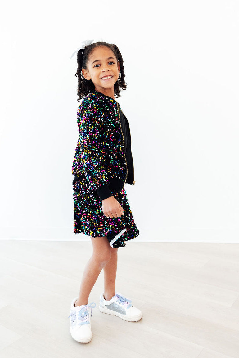 Mila & Rose ® Confetti Velvet Sequin Twirl Skort — lifestyle context