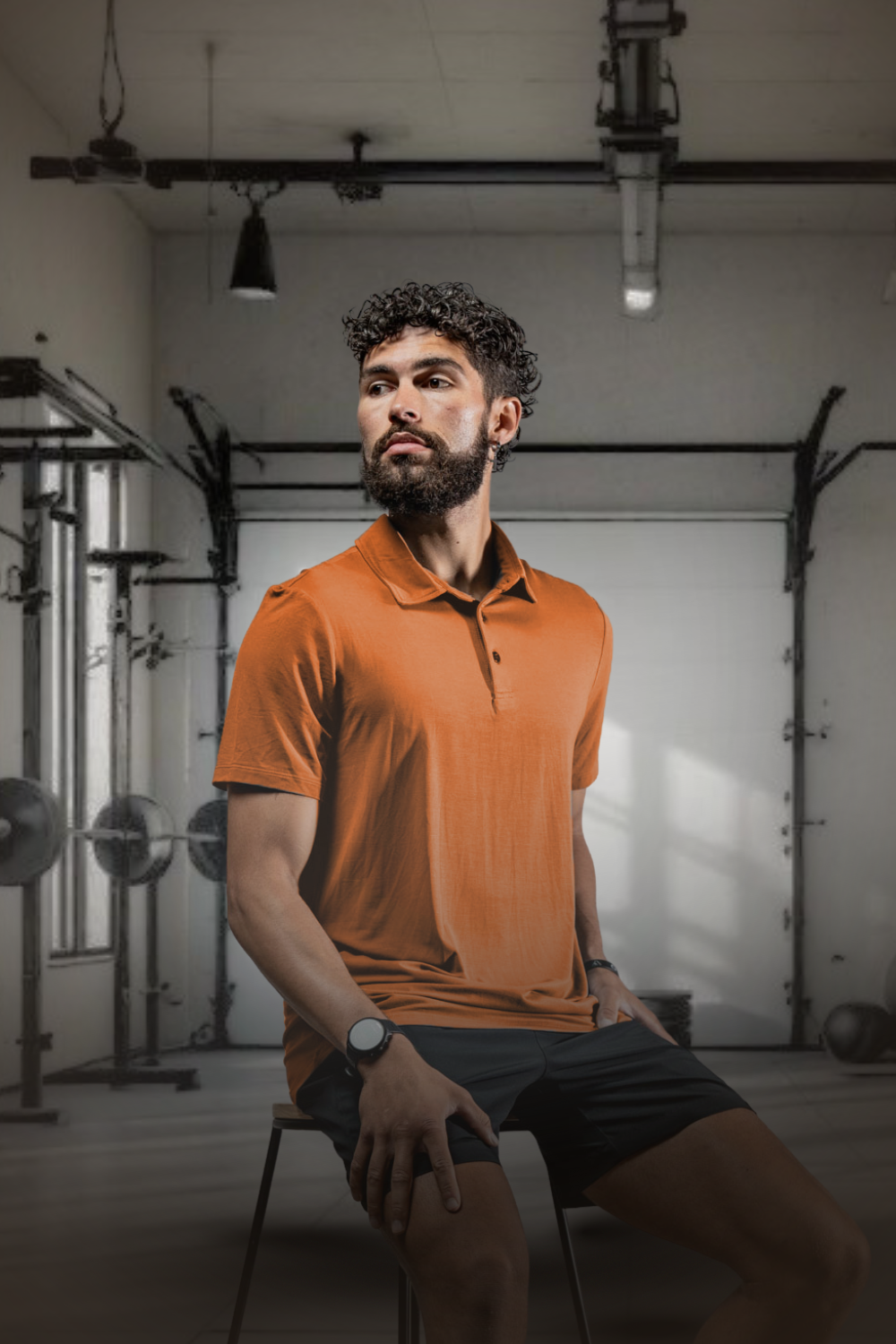 Varlo Men's Terra Recovery Polo (Sunfire Clay) — detail shot 9