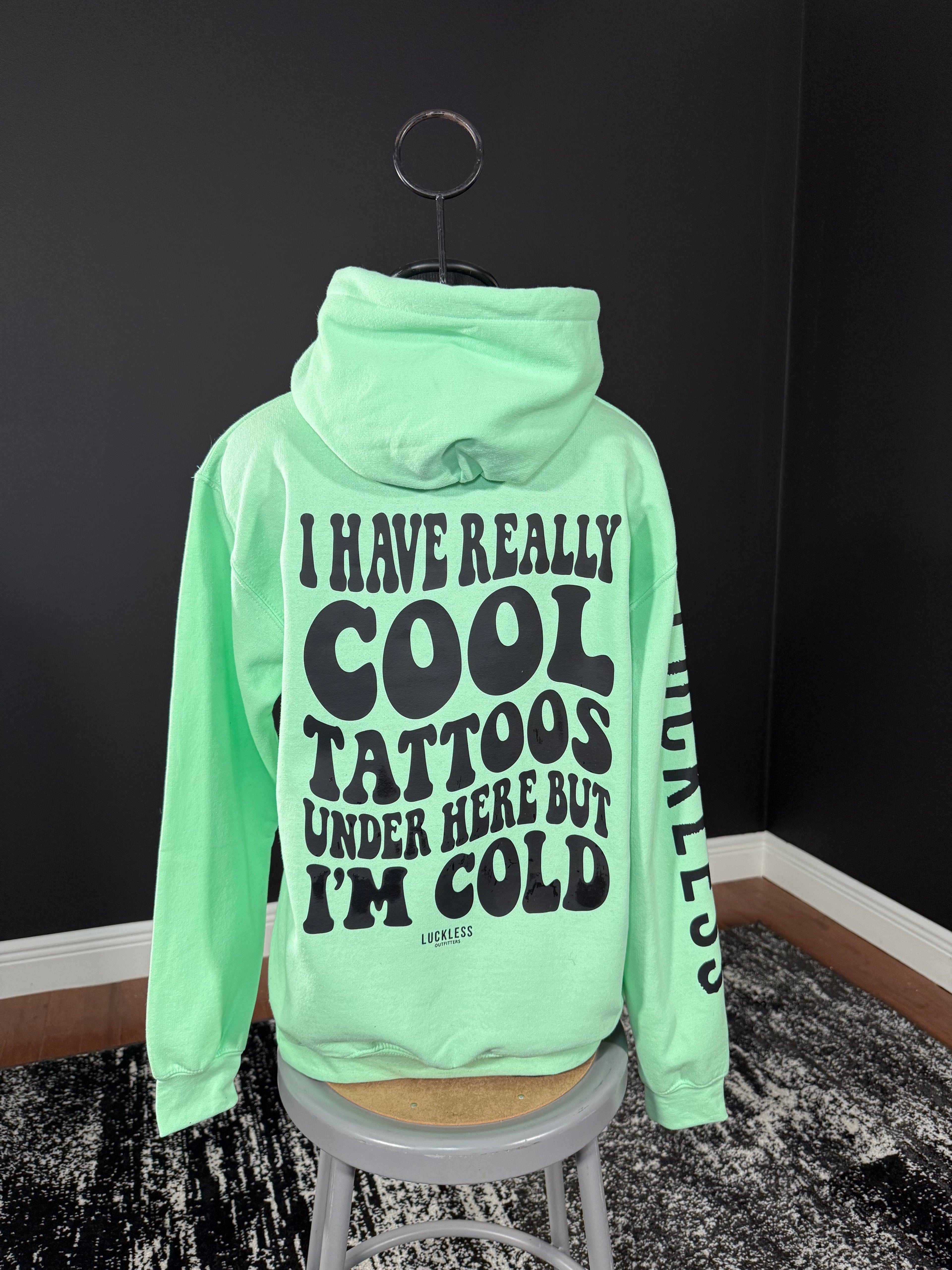 Luckless Outfitters Cool Tattoos Hoodie | Black - Mint - Pink — packaging