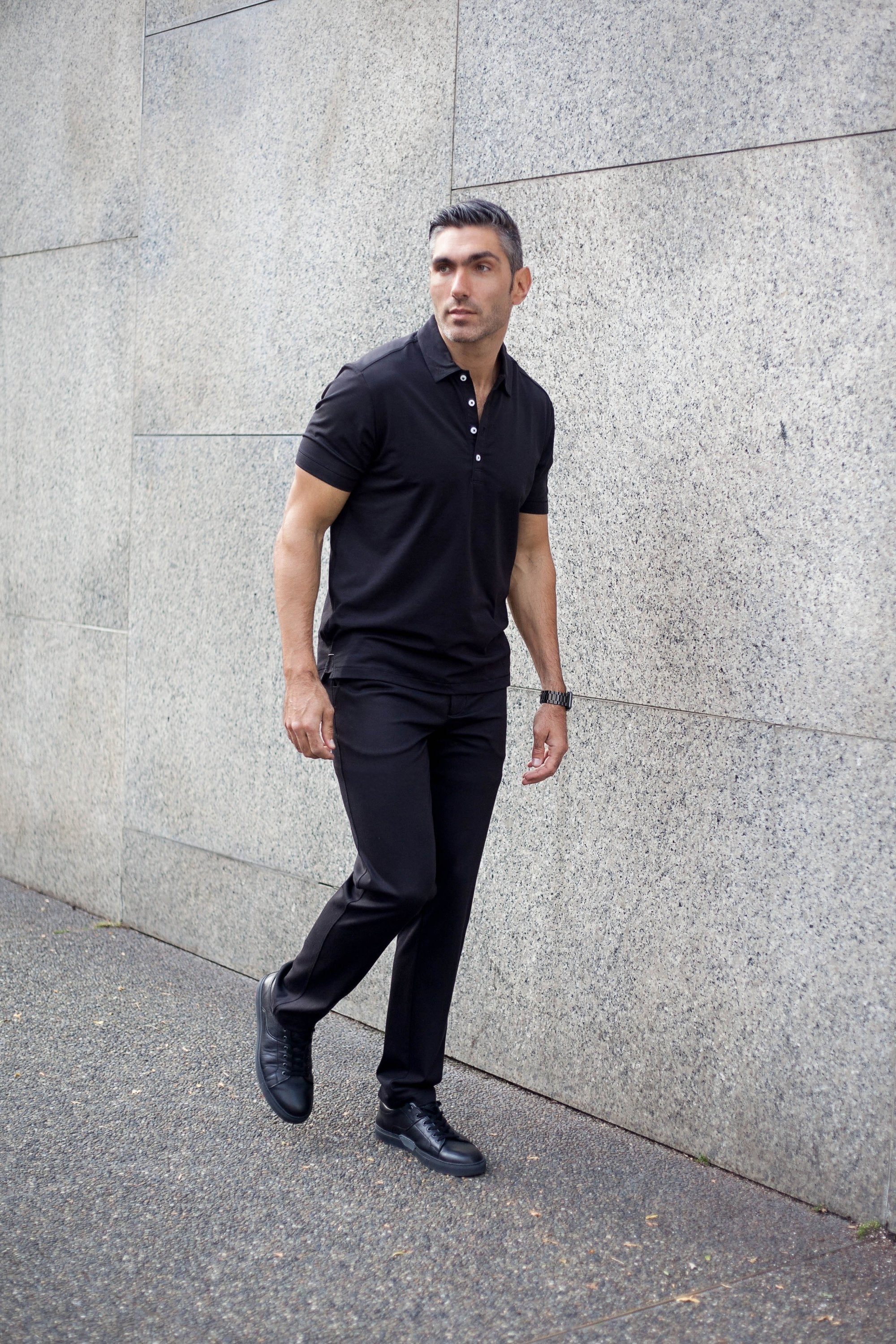 Buki Coolest Polo Tech Shirt - Black — back view