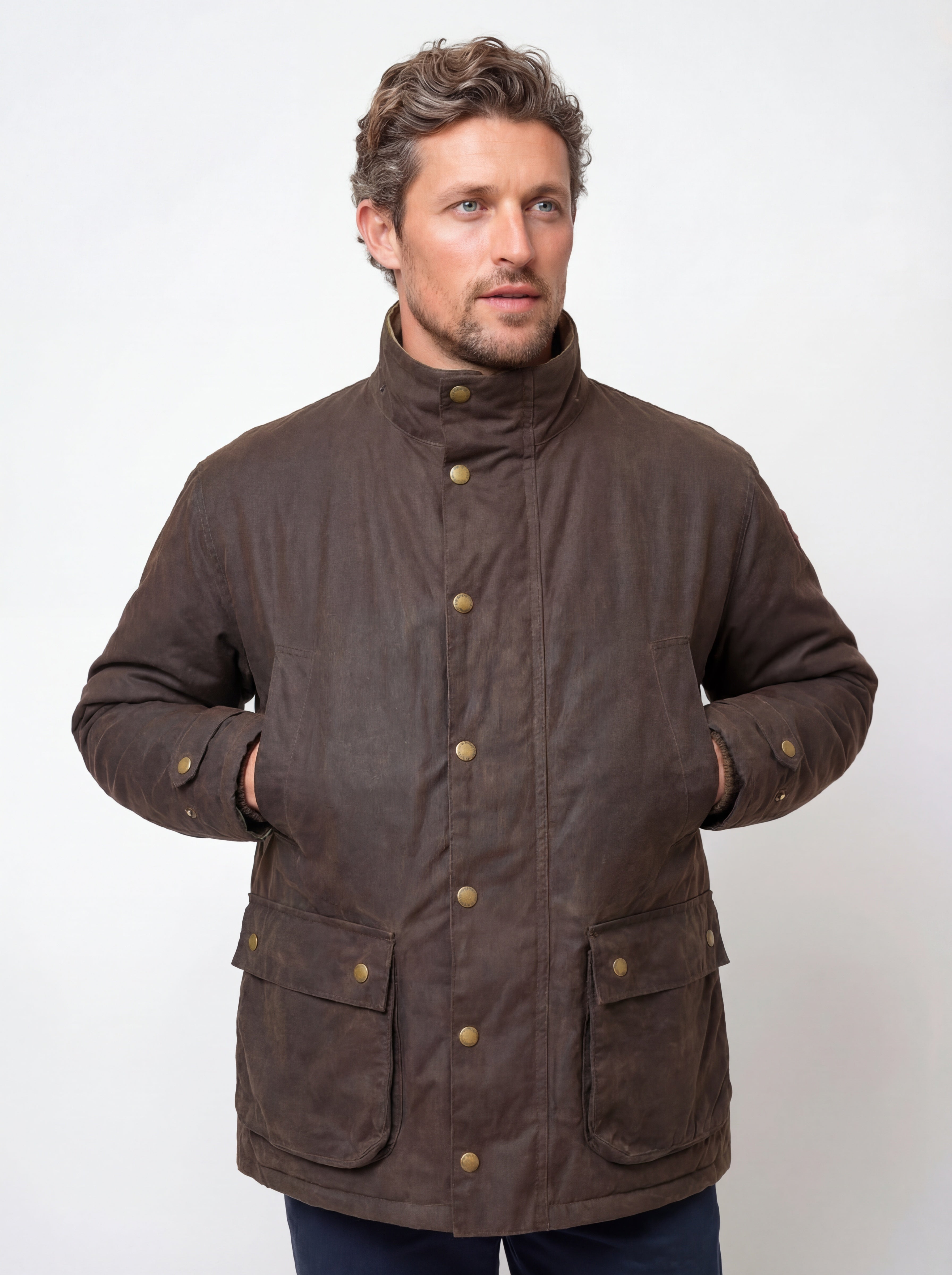Adirondack Field Copperas  Waxed  Jacket (Chocolate) — detail and construction