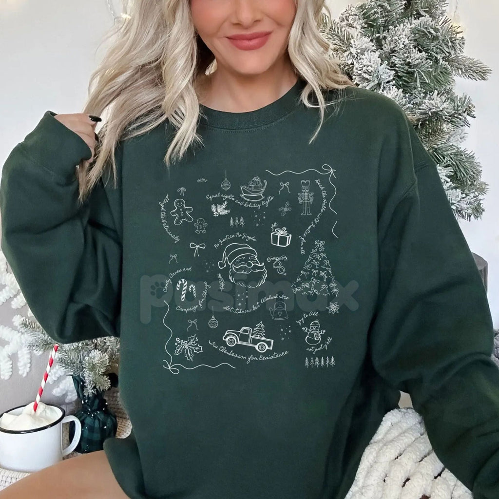Pasimax Coquette Secret Message Holiday Sweatshirt – Subtle Anti-Establishment Liberal Protest Tee — main product shot