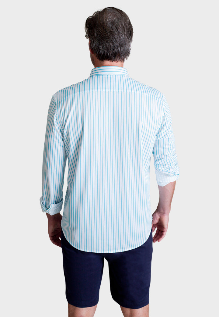 Buki Corsica Stripe Long Sleeve Tech Shirt — back view