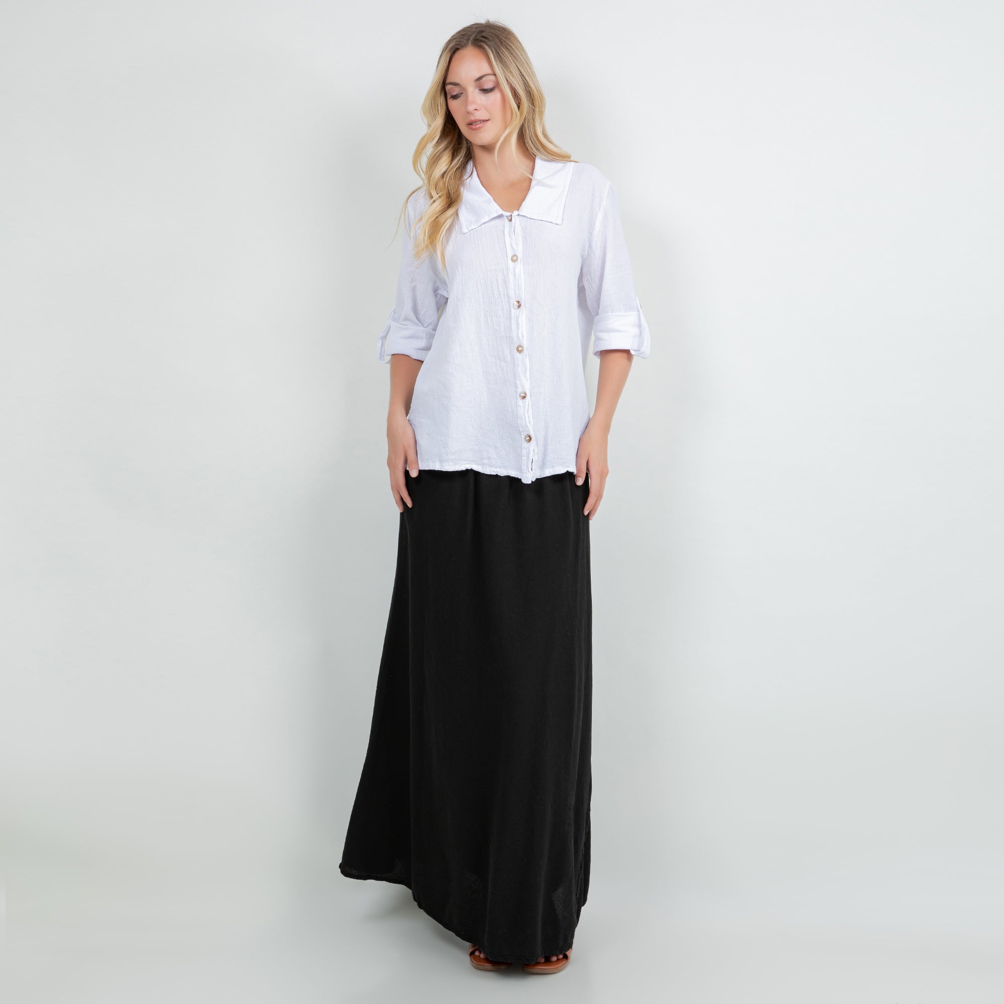 Sloanne Button-Up  100% Cotton Gauze
