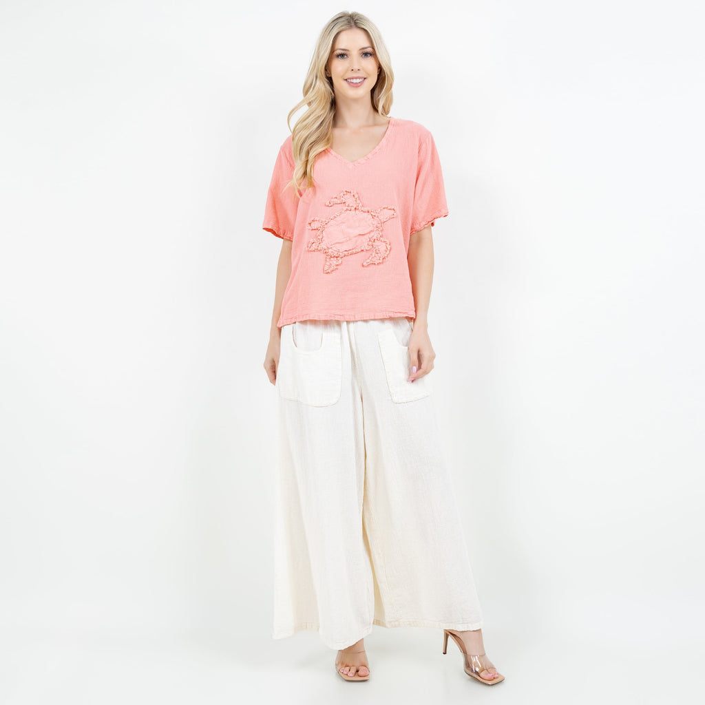 Women's 100% Cotton Gauze Turtle Top