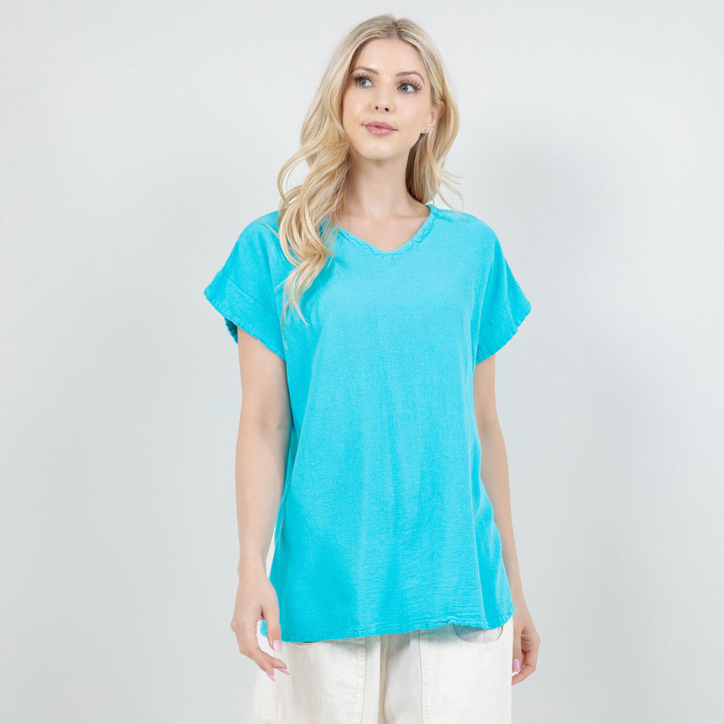 Carla 100% Cotton Gauze Top in OSFM Sale