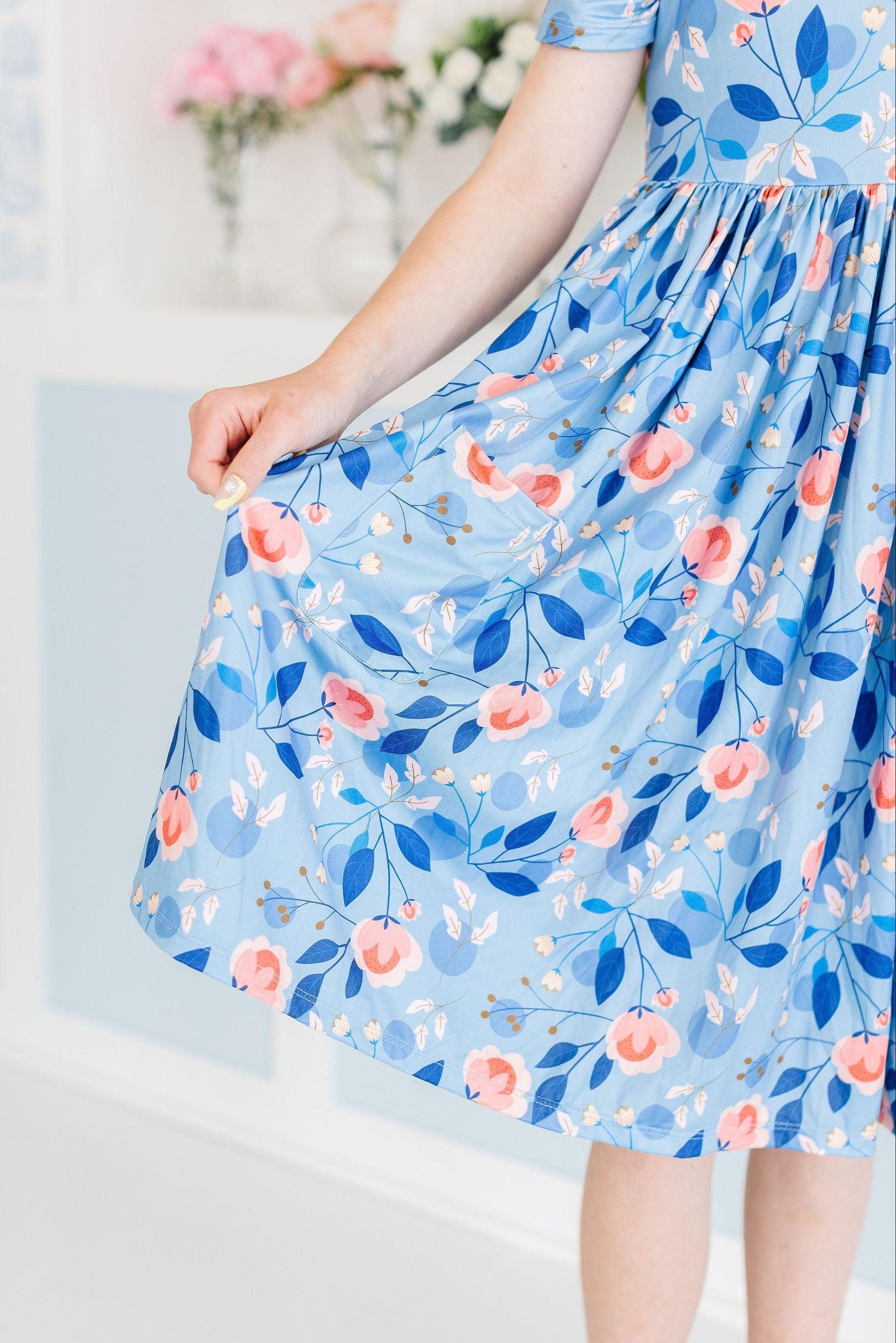 Mila & Rose ® Country Blooms S/S Pocket Twirl Dress — side view