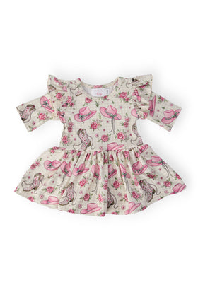 Cowgirl Cutie 3/4 Sleeve Flutter Twirl Bodysuit