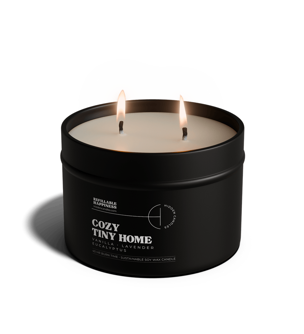 Cozy Tiny Home Candle 10.6 oz – Lavender, Vanilla & Eucalyptus – Hidden Candles
