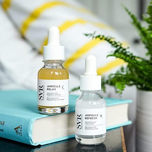 SVR Ampoule Refresh: Anti-Wrinkle Eye Cream - Reduce Fine Lines, Moisturize & Refresh Sensitive Skin - Caffeine + Metal Applicator