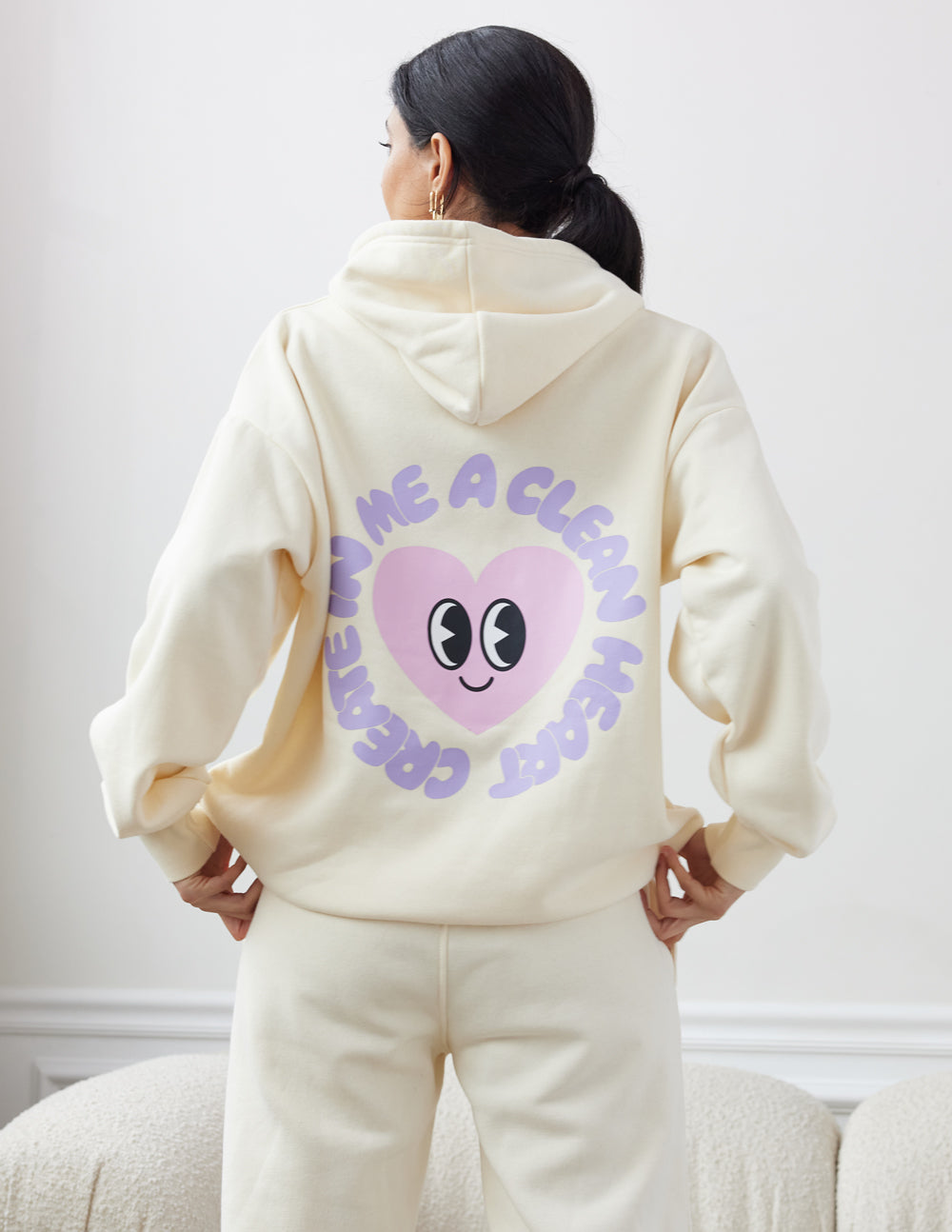 Elevated Faith Create in Me a Clean Heart Unisex Hoodie — side view