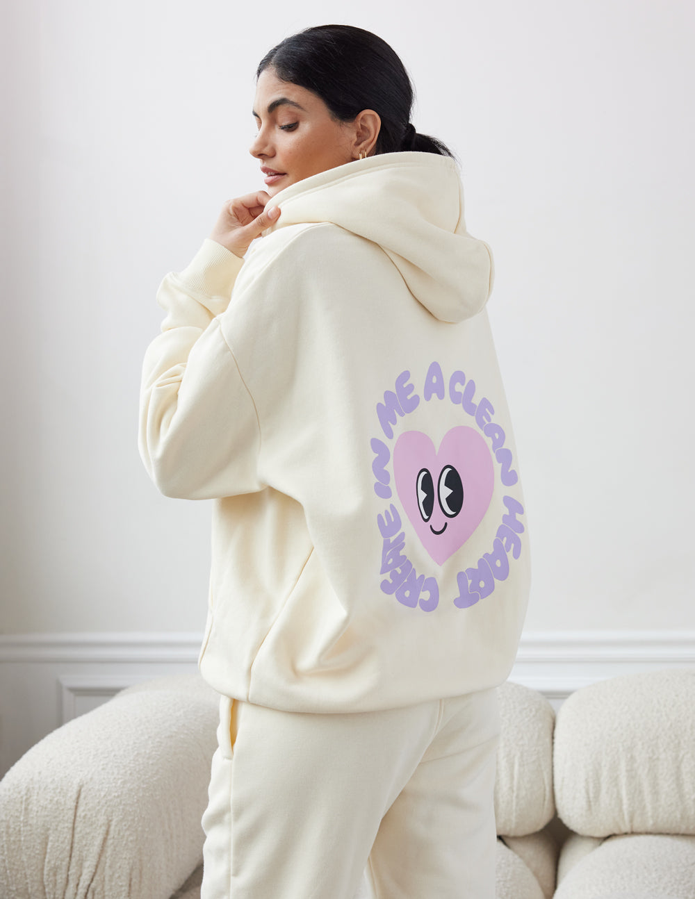 Elevated Faith Create in Me a Clean Heart Unisex Hoodie — in-use photo