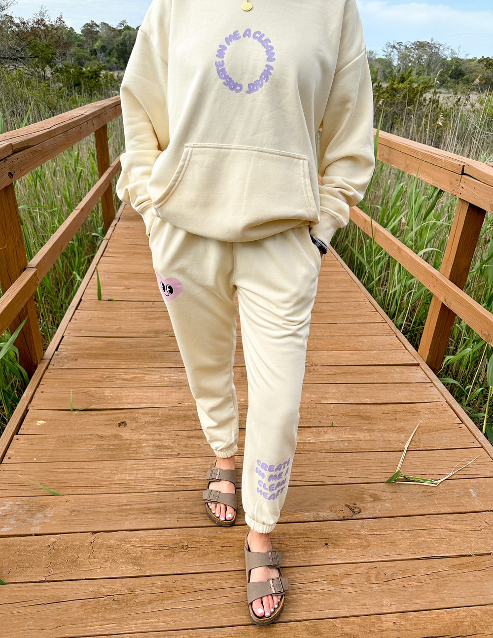 Elevated Faith Create in Me a Clean Heart Unisex Sweatpant — detail close-up