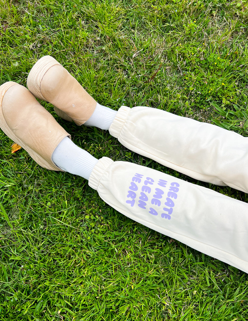 Elevated Faith Create in Me a Clean Heart Unisex Sweatpant — in-use photo