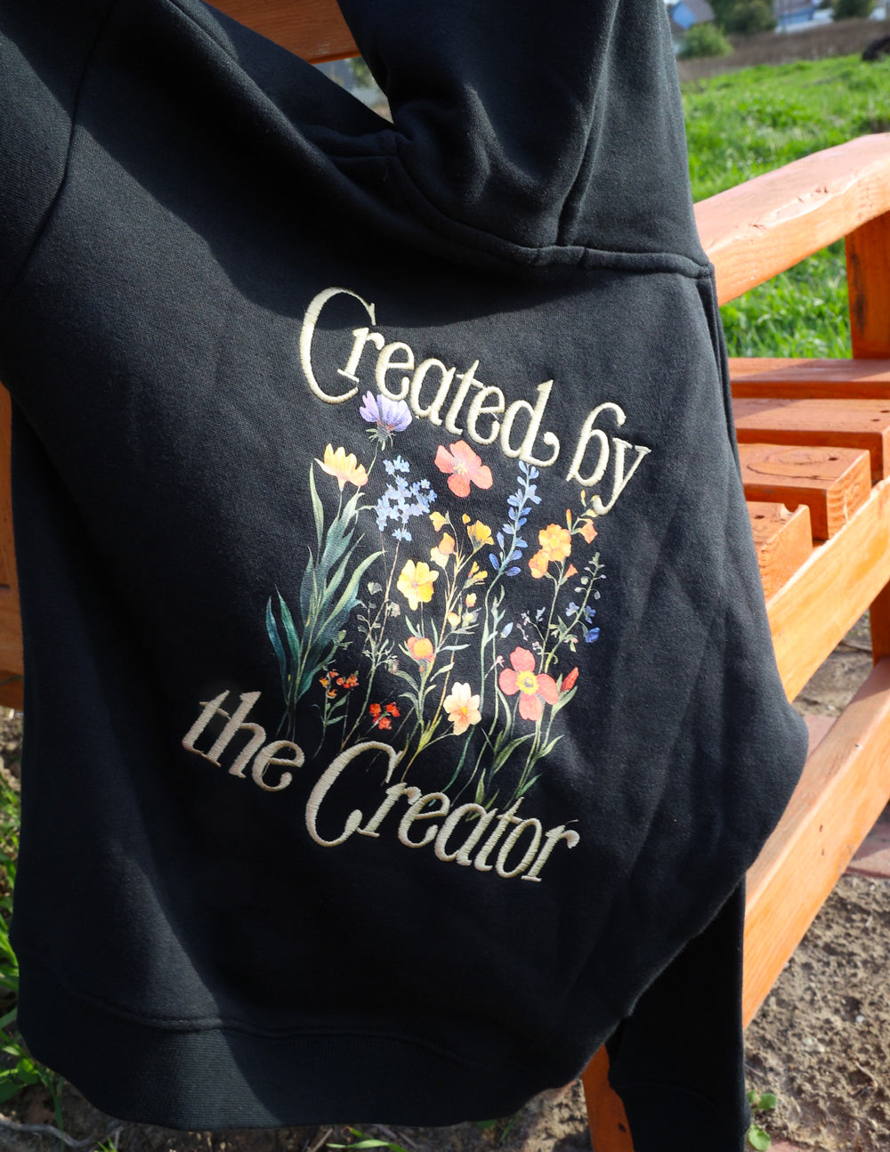 Elevated Faith Created by the Creator Kids Hoodie — detail shot 6