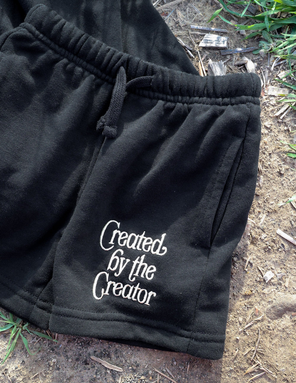Elevated Faith Created by the Creator Kids Short — Elevated Faith branding close-up