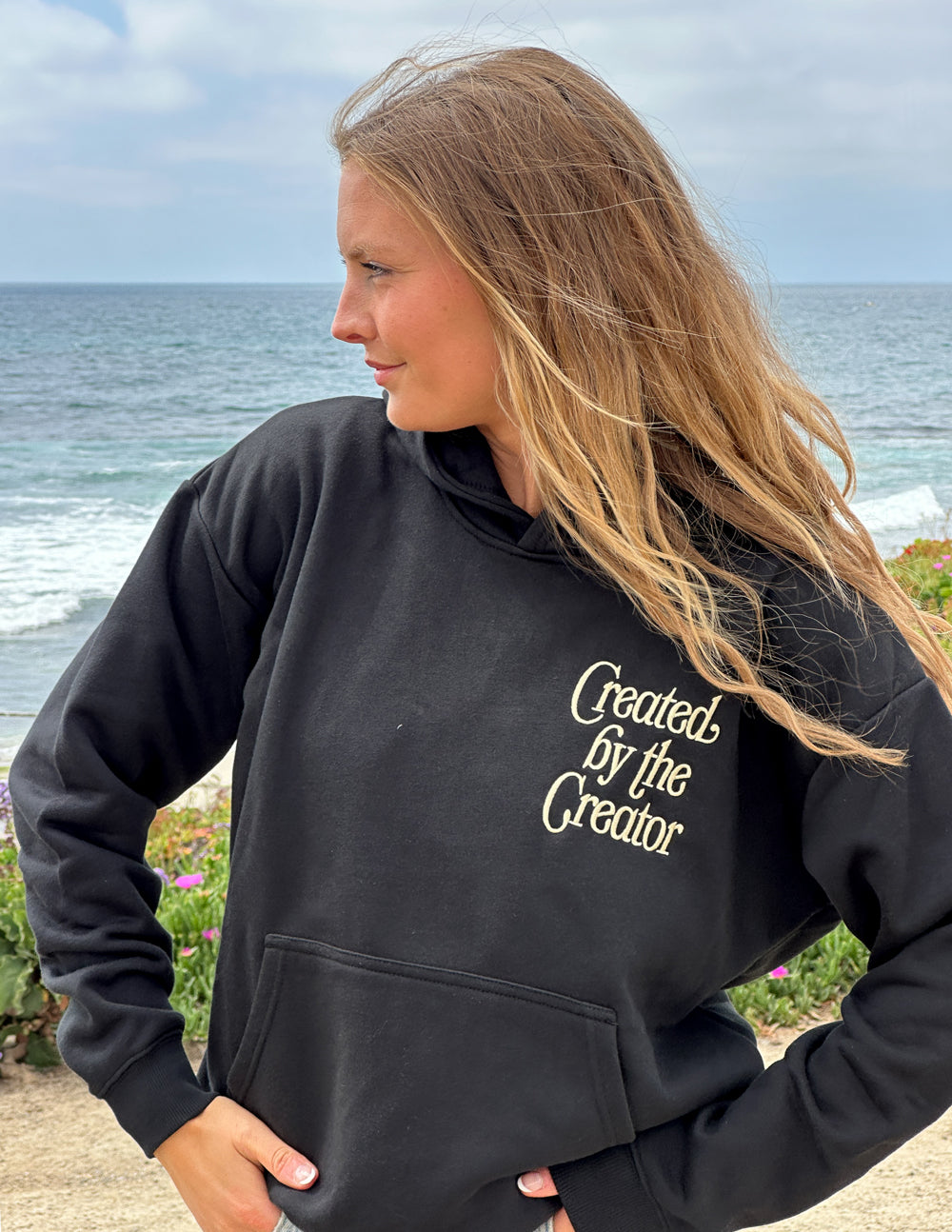 Elevated Faith Created by the Creator Unisex Hoodie — detail shot 7